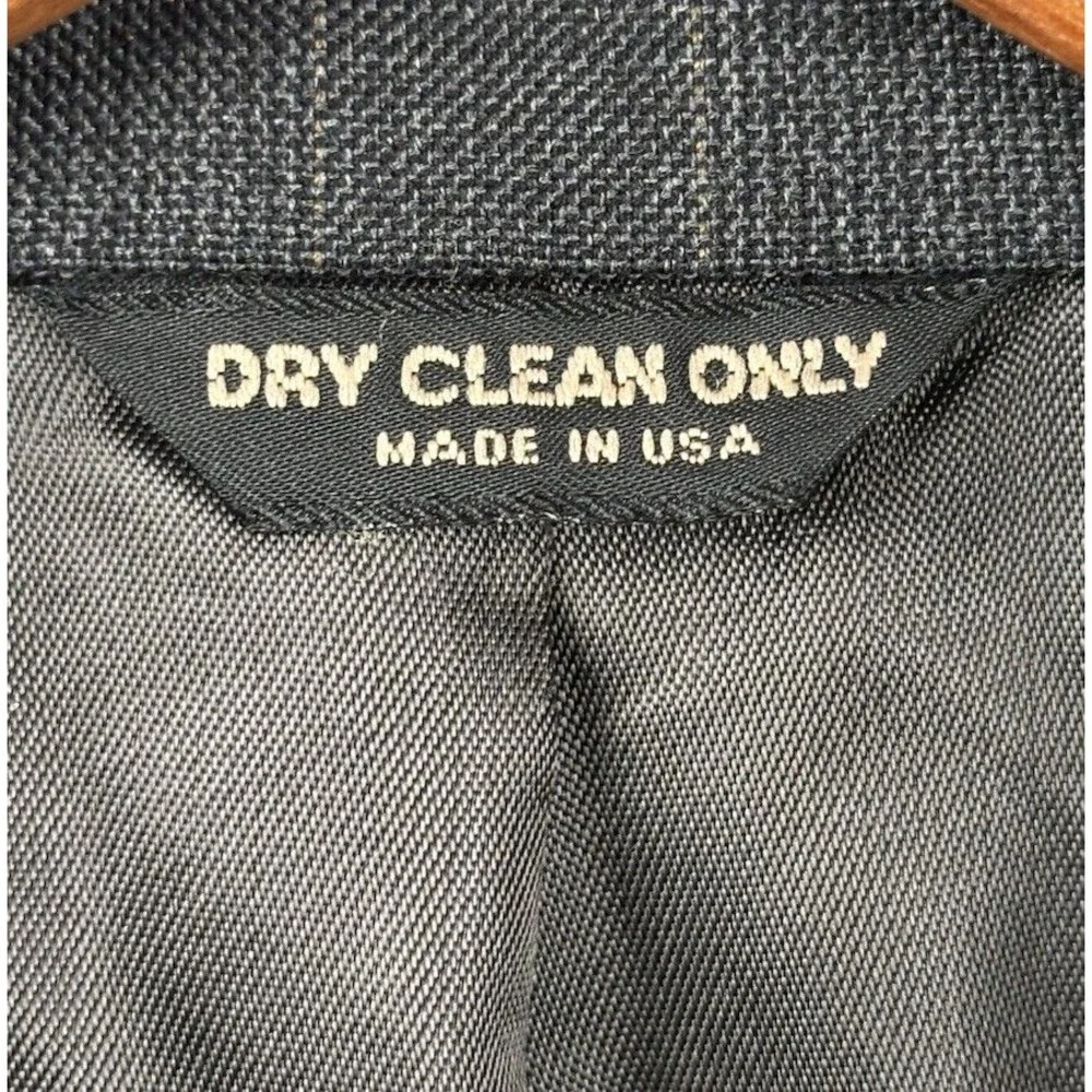 VINTAGE Bill Blass Mens 42L Blazer Jacket 100% Wool Glen Plaid Gray Made in USA